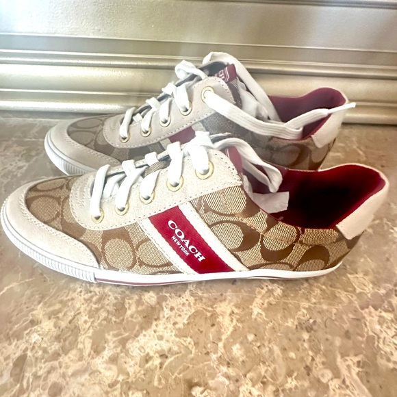 Coach Women's Sneakers - White and Brown new with box - Picture 1 of 10